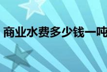 商业水费多少钱一吨（商业水费是怎样收费）