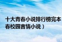 十大青春小说排行榜完本（好看的青春校园小说推荐经典青春校园言情小说）