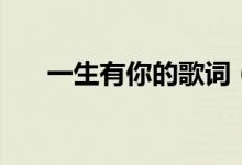 一生有你的歌词（一生有你完整歌词）