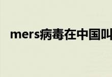 mers病毒在中国叫什么（mers病毒介绍）