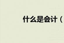 什么是会计（会计是什么工作）