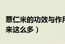 薏仁米的功效与作用及食用方法（它的功效原来这么多）