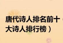 唐代诗人排名前十（唐代著名诗人排名唐朝十大诗人排行榜）