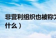非营利组织也被称为什么（非营利组织也被叫什么）