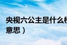 央视六公主是什么梗（网络语央视六公主什么意思）