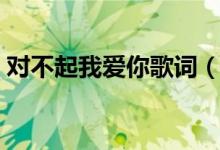 对不起我爱你歌词（对不起我爱你歌词欣赏）