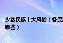 少数民族十大风俗（各民族的传统风俗少数民族风俗习惯有哪些）