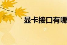 显卡接口有哪几种（显卡接口）