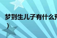梦到生儿子有什么预兆（梦到生儿子有何预兆）