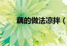 藕的做法凉拌（凉拌莲藕怎么做呢）