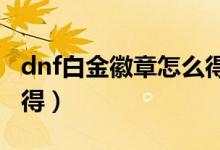 dnf白金徽章怎么得2021（dnf白金徽章怎么得）