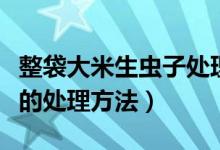 整袋大米生虫子处理小诀窍（整袋大米生虫子的处理方法）