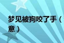 梦见被狗咬了手（梦见被狗咬了手 有什么寓意）