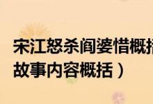 宋江怒杀阎婆惜概括（水浒传宋江怒杀阎婆惜故事内容概括）