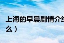 上海的早晨剧情介绍（上海的早晨剧情讲的什么）