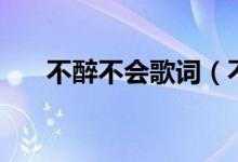 不醉不会歌词（不醉不会的全部歌词）