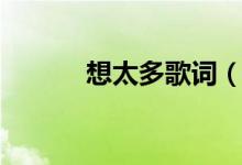 想太多歌词（想太多整首歌词）