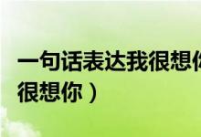 一句话表达我很想你的朋友圈（一句话表达我很想你）
