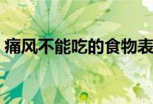 痛风不能吃的食物表（痛风不能吃什么食物）