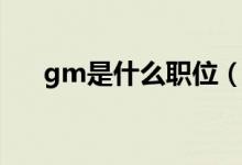 gm是什么职位（到底gm是什么职位）