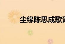 尘缘陈思成歌词（尘缘完整歌词）