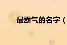 最霸气的名字（最霸气的名字大全）