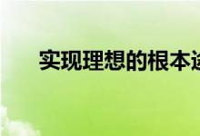 实现理想的根本途径是（需要怎么做）