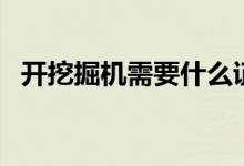 开挖掘机需要什么证（开挖掘机需要证吗）