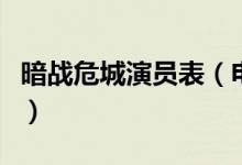 暗战危城演员表（电视剧暗战危城有哪些演员）