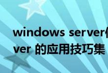 windows server使用教程（Windows Server 的应用技巧集）