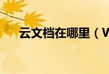 云文档在哪里（WPS云文档在哪打开）