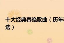 十大经典春晚歌曲（历年春晚最火的十首歌历届春晚歌曲精选）