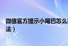 微信官方提示小尾巴怎么弄（微信官方提示设置小尾巴的方法）