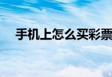 手机上怎么买彩票（手机上如何买彩票）