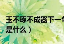 玉不琢不成器下一句（玉不琢不成器的下一句是什么）