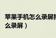 苹果手机怎么录屏把声音录进去（苹果手机怎么录屏）