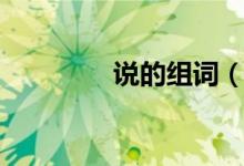 说的组词（汉字说的组词）
