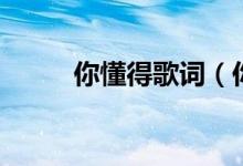 你懂得歌词（你懂得完整版歌词）