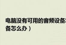 电脑没有可用的音频设备怎么解决（电脑没有可用的音频设备怎么办）
