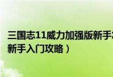 三国志11威力加强版新手怎么入门呢（三国志11威力加强版新手入门攻略）
