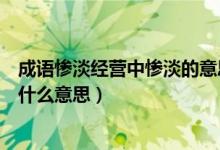 成语惨淡经营中惨淡的意思是什么（成语惨淡经营中惨淡是什么意思）