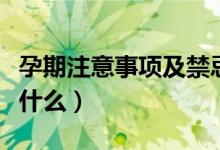 孕期注意事项及禁忌（孕期注意事项及禁忌是什么）