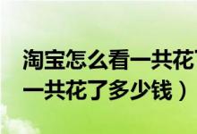 淘宝怎么看一共花了多少钱ios（淘宝怎么看一共花了多少钱）