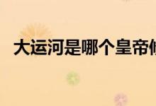 大运河是哪个皇帝修的（大运河的修建者）
