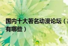 国内十大著名动漫论坛（出名的二次元论坛二次元动漫社区有哪些）