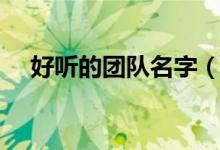 好听的团队名字（简单好听的团队名字）