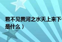 君不见黄河之水天上来下一句（君不见黄河之水天上来后面是什么）
