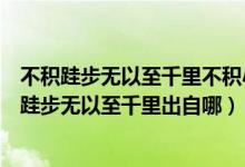 不积跬步无以至千里不积小流无以成江海的意思是啥（不积跬步无以至千里出自哪）