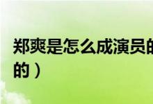 郑爽是怎么成演员的（郑爽的演艺生涯是怎样的）