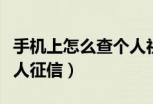 手机上怎么查个人社保明细（手机上怎么查个人征信）
